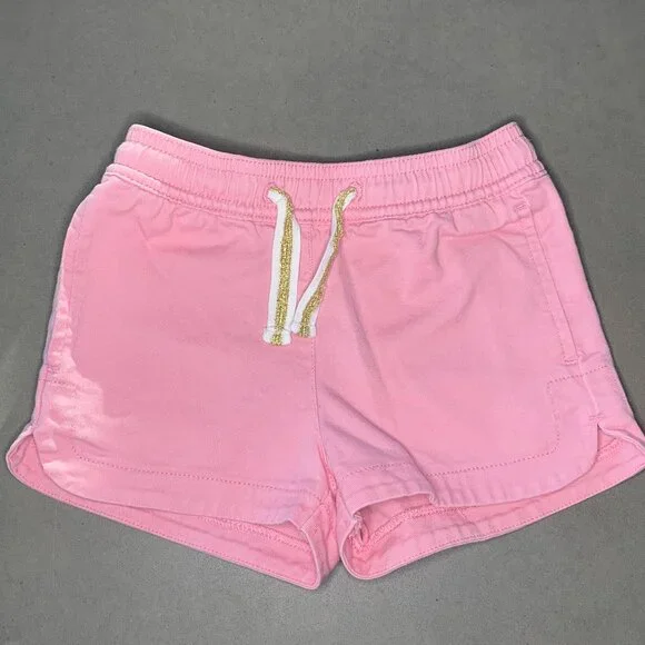 Crewcuts Pink Pull-On Shorts Size 2 Girls Summer Shorts Gold Drawstring - Picture 1 of 3